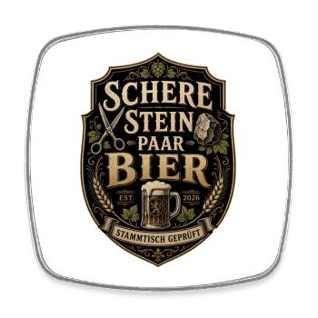Biertrinker Motiv für Bierliebhaber - Viereckiger Kühlschrankmagnet - Weiß - Vorne