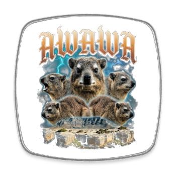 Awawa Bootleg Porträt - Viereckiger Kühlschrankmagnet - Weiß - Vorne