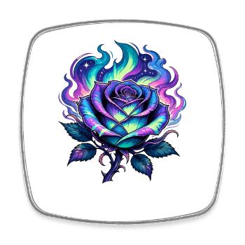 Flamme de Feu de Rose Néon - Magnet carré - blanc - Devant