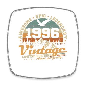 Vintage 1996 Jahrgang Retro Geburtstag Geschenk - Viereckiger Kühlschrankmagnet - Weiß - Vorne
