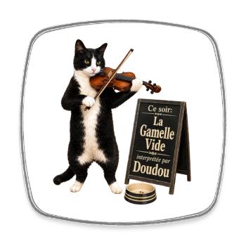 The Empty Food Bowl - French - Square fridge magnet - white - Front
