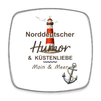 Norddeutscher Humor & Moin & Meer |  - Viereckiger Kühlschrankmagnet - Weiß - Vorne