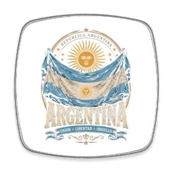 Argentinien Sonnenflagge Vintage - Viereckiger Kühlschrankmagnet - Weiß - Vorne