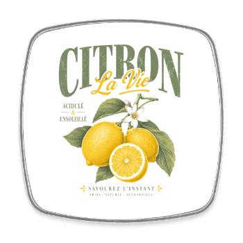 Citron La Vie Vintage Homme Femme - Magnet carré - blanc - Devant