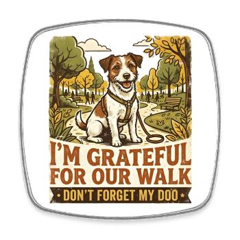 Terrier Jack Russel is grateful for a walk - Viereckiger Kühlschrankmagnet - Weiß - Vorne