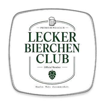 Lecker Bierchen Bier Motiv für Bierliebhaber - Viereckiger Kühlschrankmagnet - Weiß - Vorne