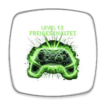 Gamer Geburtstag Shirt | Level 12 Geschenk Junge - Viereckiger Kühlschrankmagnet - Weiß - Vorne