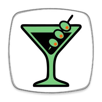 Cocktail Glass Summer Drink Vacances de garçon pour filles - Magnet carré - blanc - Devant