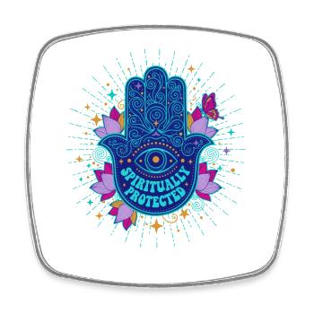 Spiritualité Fleur de Lotus Protégée Spirituellement - Magnet carré - blanc - Devant