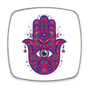 Spiritualité Géométrie sacrée Fleur de lotus - Magnet carré - blanc - Devant