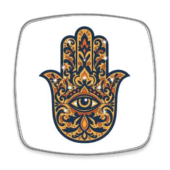 Symbole de la Géométrie Sacrée de la Méditation Spirituale - Magnet carré - blanc - Devant