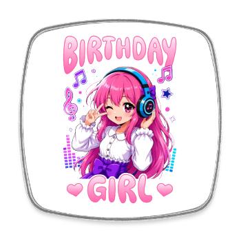 Anime et musique Chibi - Magnet carré - blanc - Devant