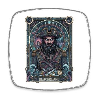 Schatzpirat Blackbeard Karibiksturm - Viereckiger Kühlschrankmagnet - Weiß - Vorne