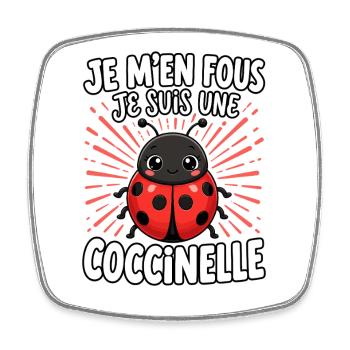  Je m'en fous je suis une coccinelle - süßer - Viereckiger Kühlschrankmagnet - Weiß - Vorne