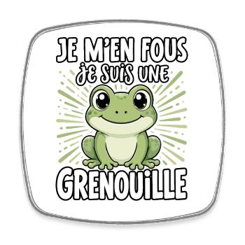 Je m'en fous je suis une grenouille - süßer Frosch - Viereckiger Kühlschrankmagnet - Weiß - Vorne