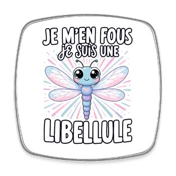 Je m'en fous je suis une libellule - süße Libelle - Viereckiger Kühlschrankmagnet - Weiß - Vorne