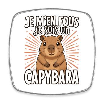 Je m'en fous je suis un capybara - süßes Capybara - Viereckiger Kühlschrankmagnet - Weiß - Vorne