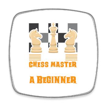 Schach Schachspieler Schachbrett - Viereckiger Kühlschrankmagnet - Weiß - Vorne