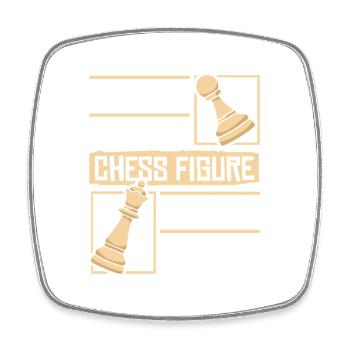 Schach Schachspieler Schachbrett - Viereckiger Kühlschrankmagnet - Weiß - Vorne