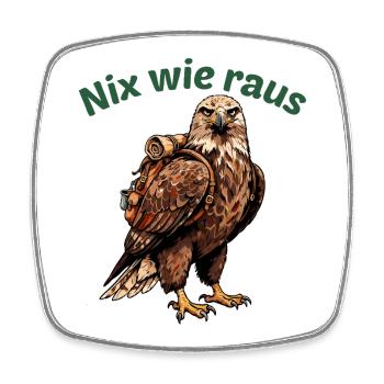 Nix wie raus Adler Outdoor - Viereckiger Kühlschrankmagnet - Weiß - Vorne