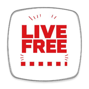Mountain Tee Live Free or Not - Magnet carré - blanc - Devant