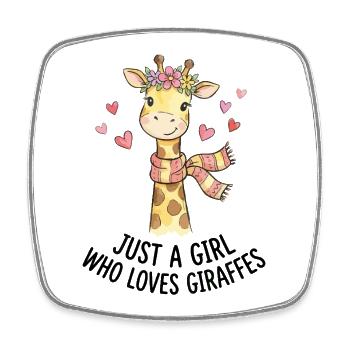 Juste une fille qui aime les girafes - Magnet carré - blanc - Devant