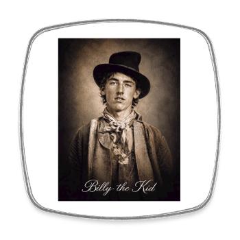 Billy the Kid Porträt - Viereckiger Kühlschrankmagnet - Weiß - Vorne