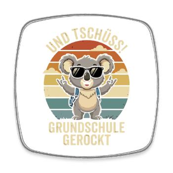 Und Tschuess Grundschule Rocked - Viereckiger Kühlschrankmagnet - Weiß - Vorne