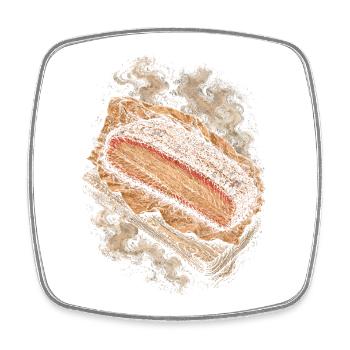 BBQ Competition - Square fridge magnet - white - Front