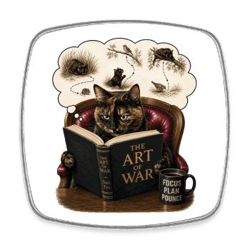 The Art of War - Square fridge magnet - white - Front