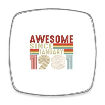 Retro 1991 Jubiläumsdesign - Viereckiger Kühlschrankmagnet - Weiß - Vorne