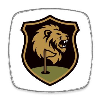 Vintage Wappen Golfclub Golfspieler Golfsport - Viereckiger Kühlschrankmagnet - Weiß - Vorne