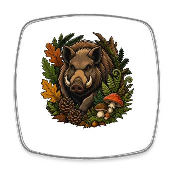 Herbstwald Wildschwein - Viereckiger Kühlschrankmagnet - Weiß - Vorne