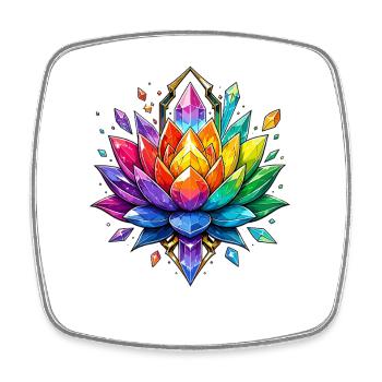 Lotus de Cristal Lumineux - Magnet carré - blanc - Devant