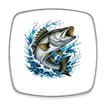 Bar sauteur dans l’eau éclaboussée - Magnet carré - blanc - Devant