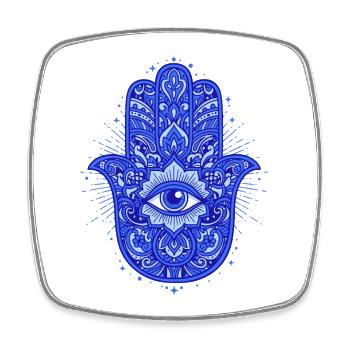 Spiritualité Géométrie Sacrée Fleur de Lotus Zen - Magnet carré - blanc - Devant