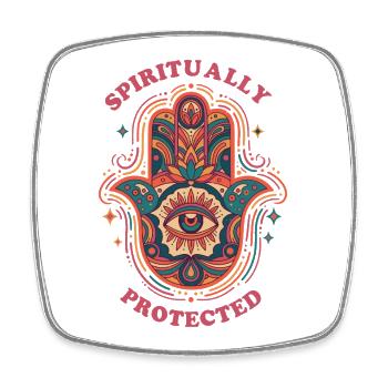 Spirituality Spiritually Protected Sacred Geometry - Square fridge magnet - white - Front