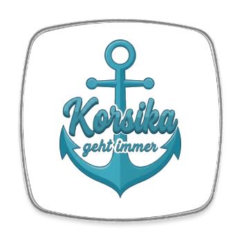 Korsika geht immer Insel Korsika mit Anker Corsica - Viereckiger Kühlschrankmagnet - Weiß - Vorne