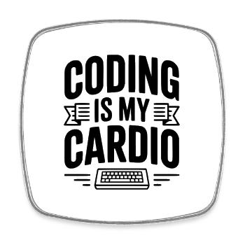 Le codage est mon cardio - Magnet carré - blanc - Devant