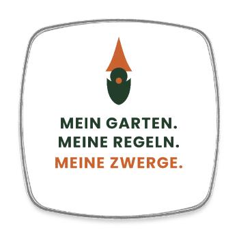 Mein Garten. Meine Regeln. Meine Zwerge. - Viereckiger Kühlschrankmagnet - Weiß - Vorne