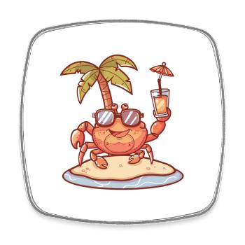 Vacances d’été Crabe Crabe - Magnet carré - blanc - Devant