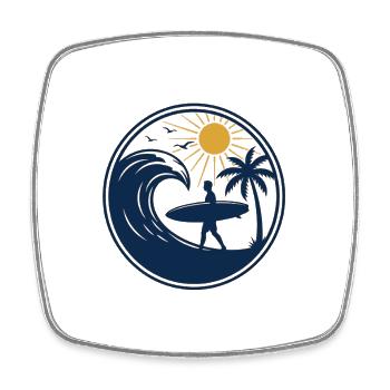 Surfer Summer Beach Shirt – Sonne, Wellen & Surfbrett - Viereckiger Kühlschrankmagnet - Weiß - Vorne