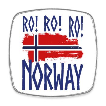 Nordic Ro! Norwegische Flaggen-Grafik - Viereckiger Kühlschrankmagnet - Weiß - Vorne