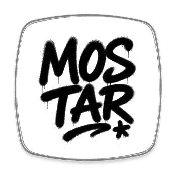 Art en spray Mostar - Magnet carré - blanc - Devant