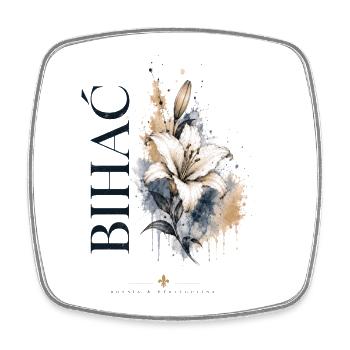 Flair floral aquarelle et lys - Magnet carré - blanc - Devant