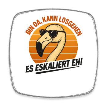 Kann Losgehen Es Eskaliert Eh Flamingo Party - Viereckiger Kühlschrankmagnet - Weiß - Vorne