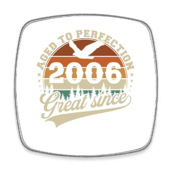 2006 Vintage Vintage Birthday Retro - Square fridge magnet - white - Front