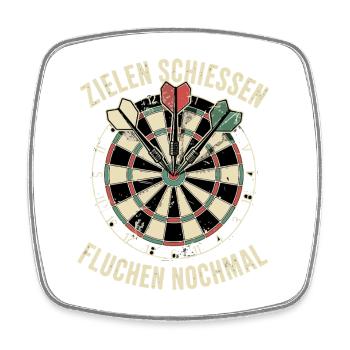 Zielen, Fluchen Dart - Viereckiger Kühlschrankmagnet - Weiß - Vorne