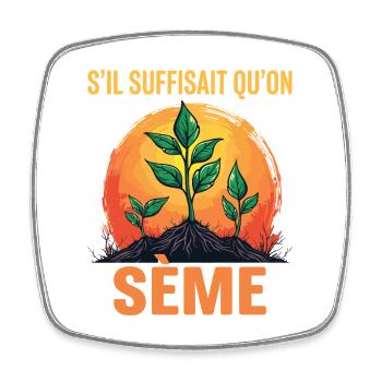 Jardinier Cadeau humour personnalisé - Magnet carré - blanc - Devant