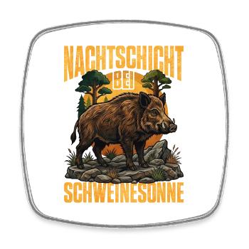 Nachtjagd Schweineboar Sonnenuntergang - Viereckiger Kühlschrankmagnet - Weiß - Vorne